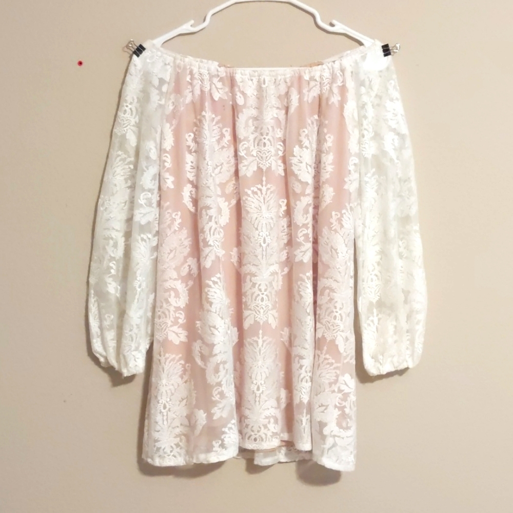 White Lace Top - Off the Shoulder